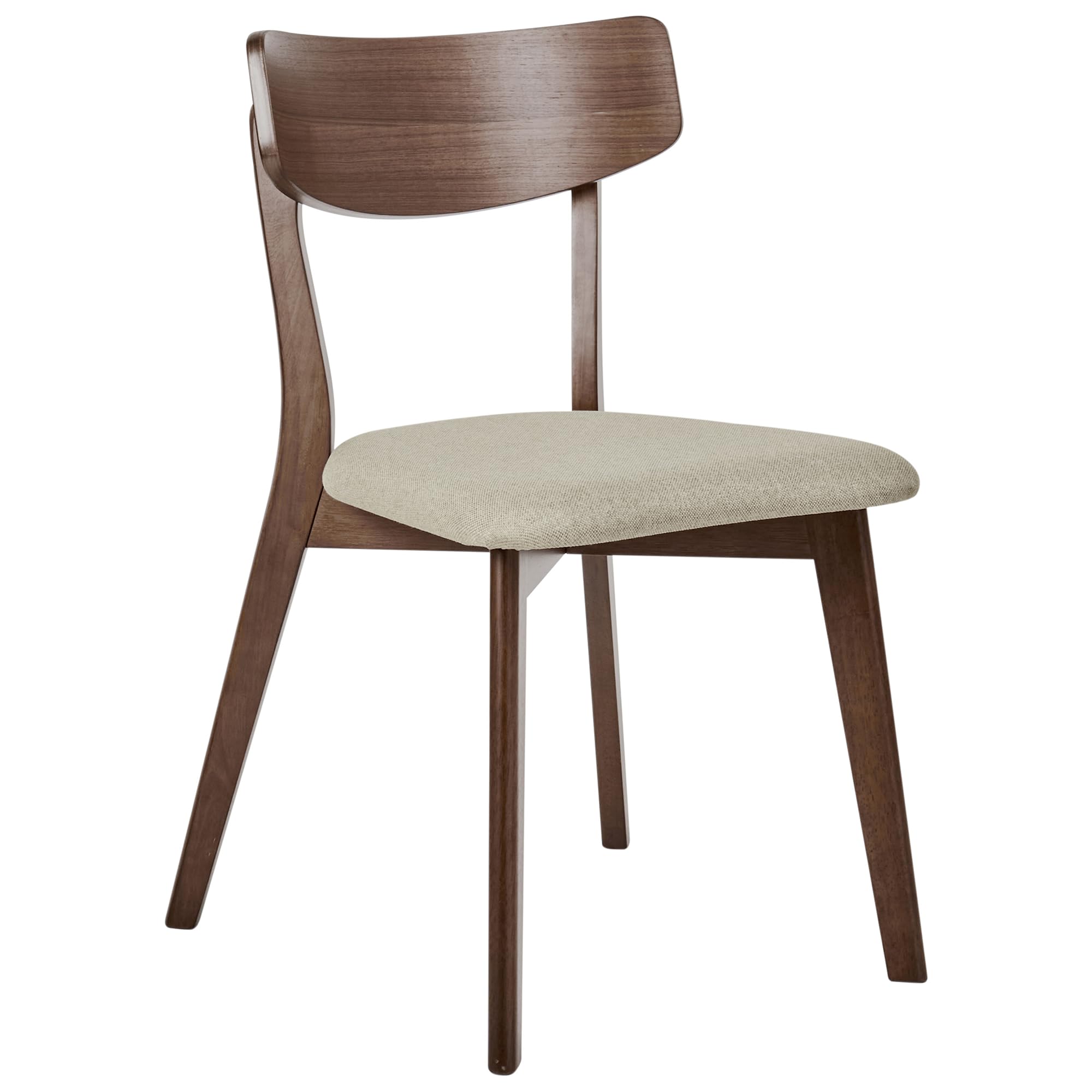Beliani Conjunto de 2 sillas de Comedor Retro sin reposabrazos con Asiento de Tela marrón y Beige Holly