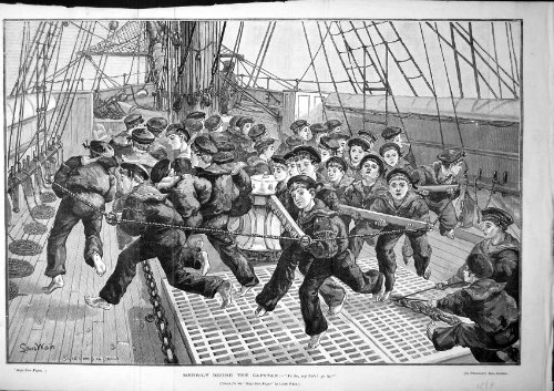 original old antique victorian print Joyeux Autour des Marins de Garçon de Cabestan Raccourcissant le Câble Louis Wain 1888 original old antique victorian print Joyeux Autour des Marins de Garçon de Cabestan Raccourcissant le Câble Louis Wain 1888