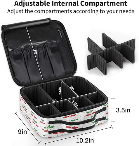 Miniatura 4 de KOBLEN Bolsa de maquillaje de viaje para mujer, grande, cuadrada, portátil, profesional, de tren de coqueta, estuche para cosméticos con asa,