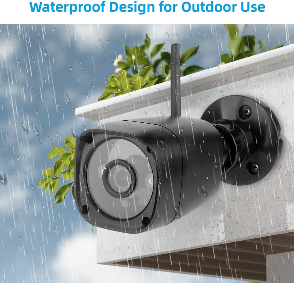 Weatherproof wireless camera under light rain