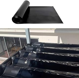 1PCS 50FT Black Waterproofing Membrane Black for Under Deck Drainage System, HDPE Deck Membrane Use for 12" Joist Spacing DE02