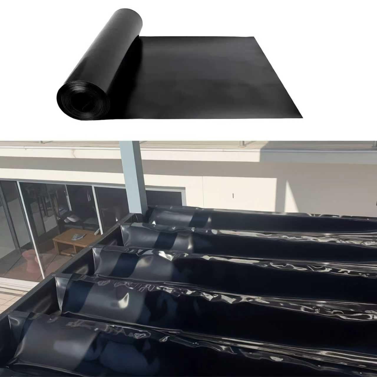 1PCS 50FT Black Waterproofing Membrane Black for Under Deck Drainage System, HDPE Deck Membrane Use for 12" Joist Spacing DE02