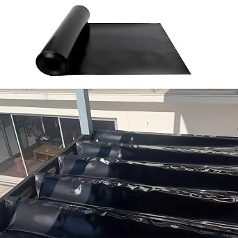 1P 50FT HDPE Under Deck Drainage System for 12" Joist Spacing DE02 | HDPE Black Waterproofing Membrane 0.5 mm Thick Tear-Resistant, Corrosion-Resistant, Anti-Aging, Easy Installation