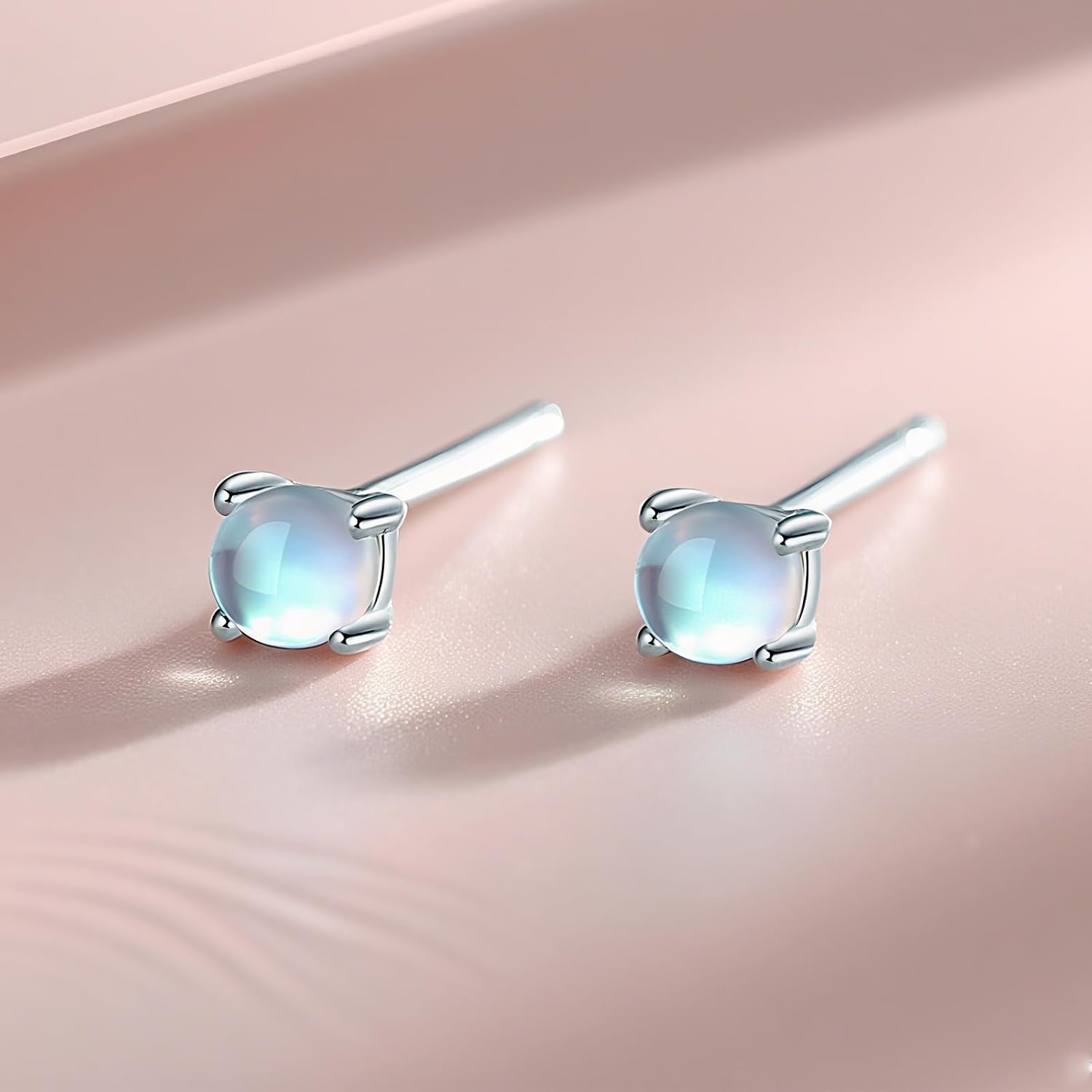 Prismata Moonstone/Opal/Turquoise Earrings Stud for Women 925 Sterling Silver Moonstone/Opal/Turquoise Stud Earrings Trendy Jewelry Gifts for Women Mom Her