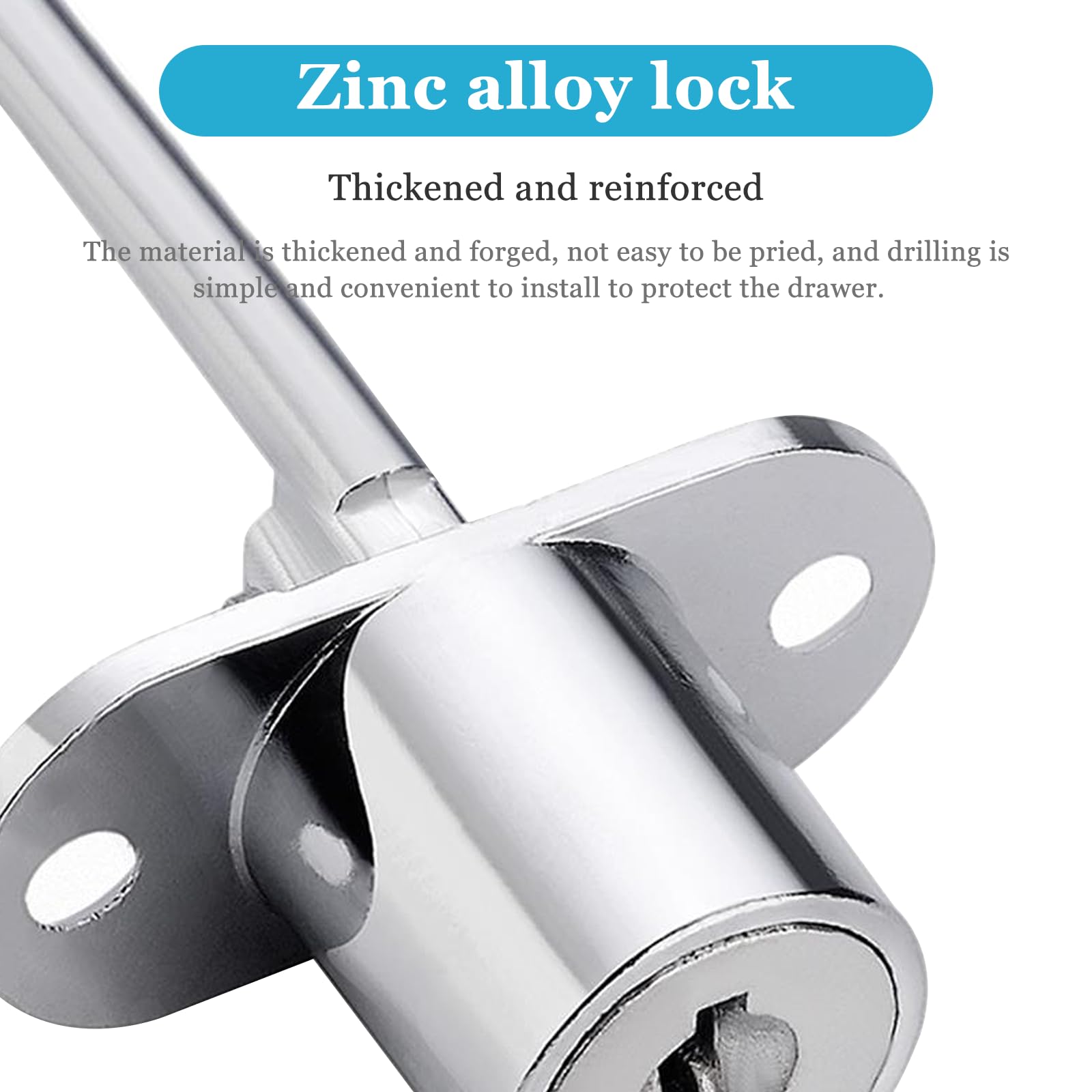 2 Serrature Per Armadietti Con Chiavi - Lega Di Zinco, Argento, 16mm Diametro - Foto 2