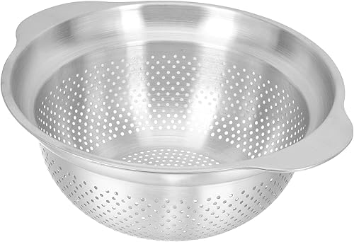 Homoyoyo Stainless Steel Colander with Dense Drainage Multi-use Kitchen Strainer Bowl for Washing Vegetables Fruits and Draining and Self-draining