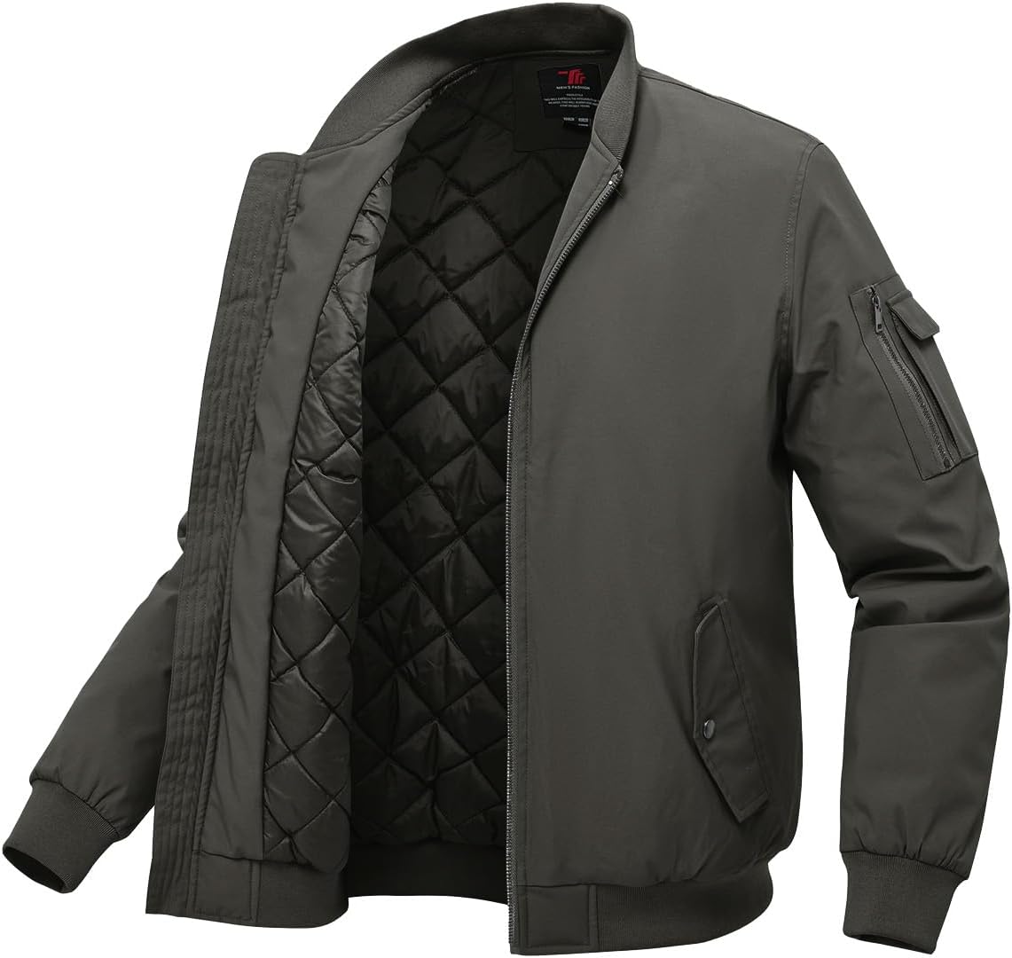 TBMPOY Men’s Winter Jackets Lightweight Softshell Quilted Bomber Jackets Water-resistant Fall Casual Dress Windbreaker TBMPOY Men’s Winter Jackets Lightweight Softshell Quilted Bomber Jackets Water-resistant Fall Casual Dress Windbreaker