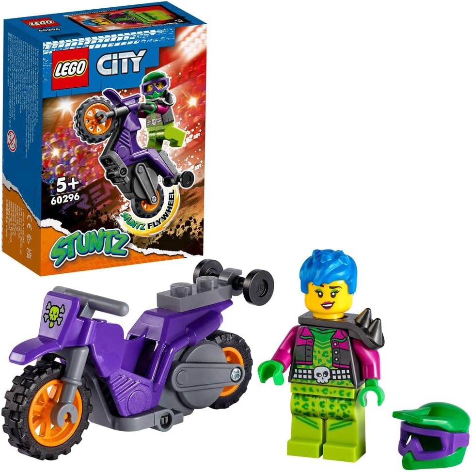 City Wheelie Stunt Bike 60296 Building Kit (14 Pieces)