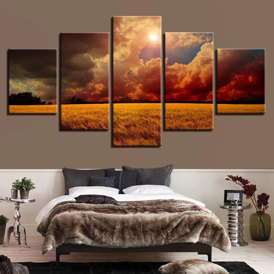 Tableaux decoratifs muraux salon avec cadre pour pose facile sans pli