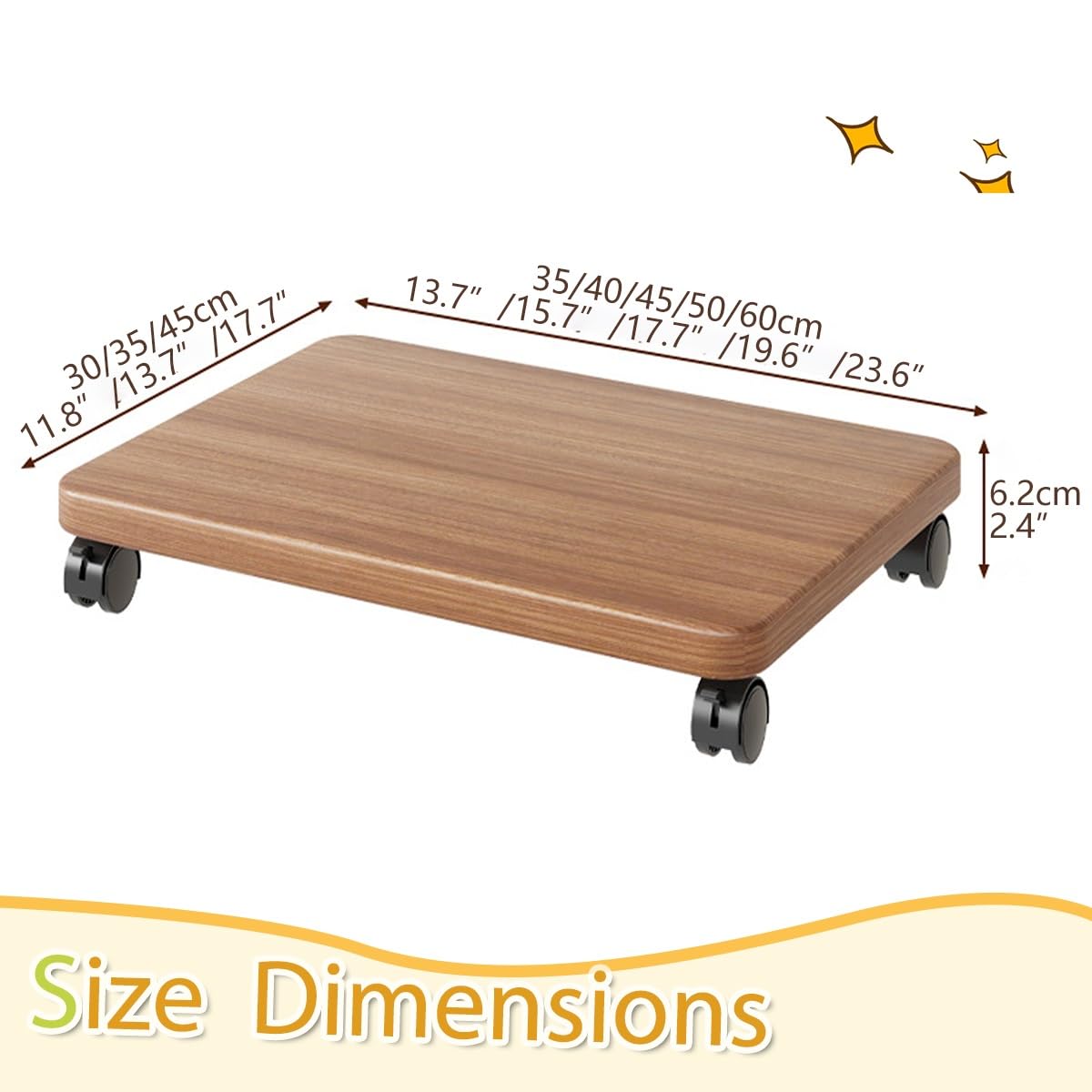 Mueble Impresora,Fácil Montaje Carro de Impresora con Ruedas Bloqueables,Móvil Estantería para Impresora,para Impresora,Trituradora de Papel(White,19.6 * 17.7in)