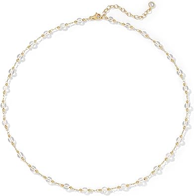 Fettero Choker Necklace for Women 14K Gold Plated Beaded Ball Boho Necklaces Charm Dainty Gold Necklaces for Women Summer Jewelry