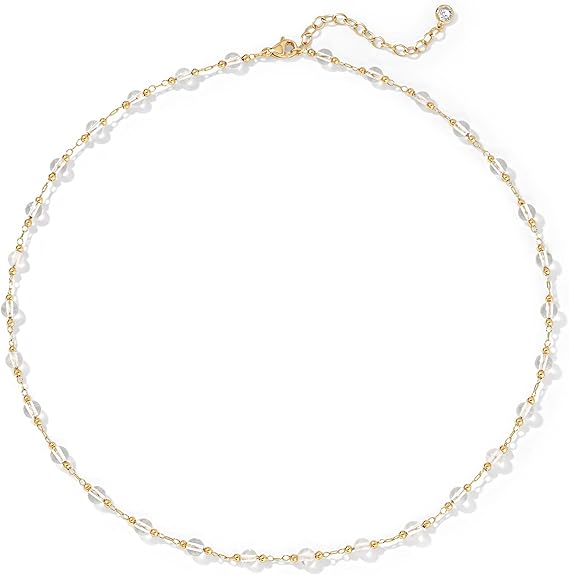 Fettero Choker Necklace for Women 14K Gold Plated Beaded Ball Boho Necklaces Charm Dainty Gold Necklaces for Women Summer Jewelry