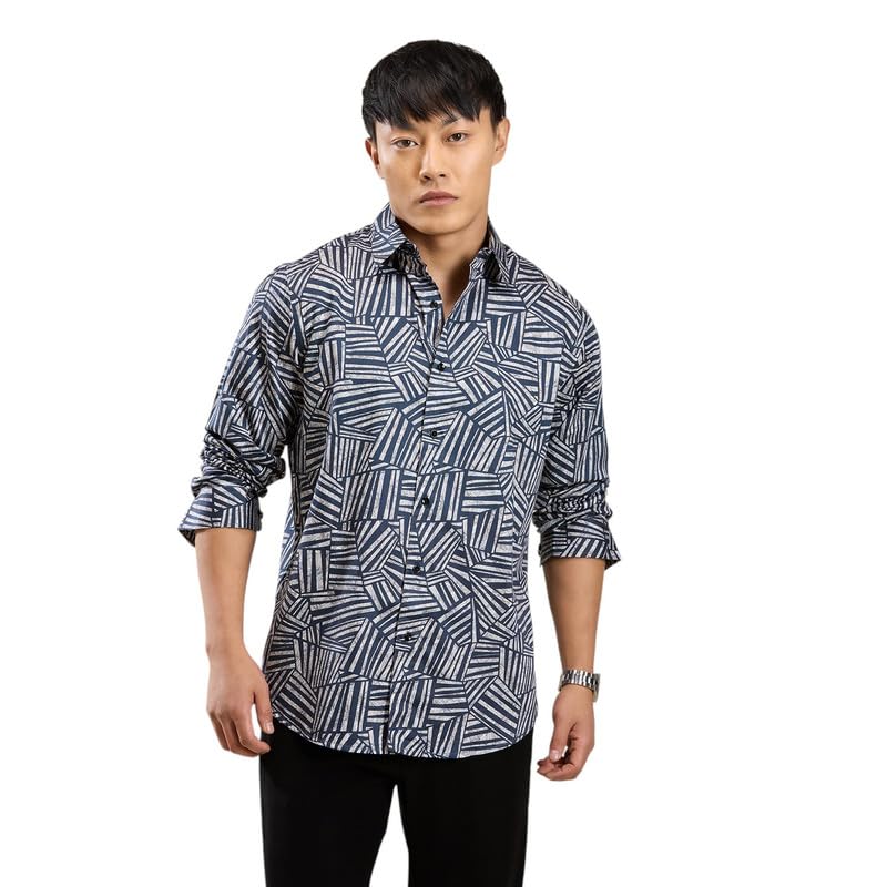 Image of MARK & ALBERT Men's Slim Fit Cotton Formal Shirt
