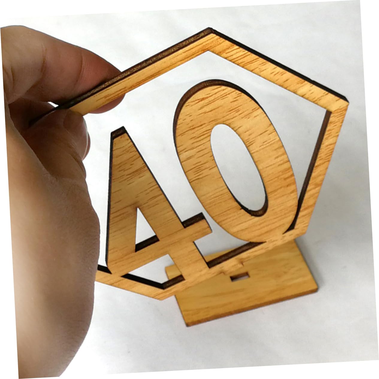 CIMAXIC Wooden Table Number Holders 21-40 Set Rustic Hexagon Shape for Wedding Banquet Decor