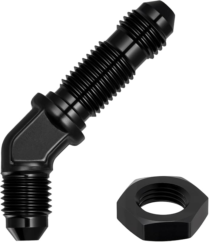Adaptador de anteparo 45° macho 4AN EVIL ENERGY em alumínio preto – 1 unidade