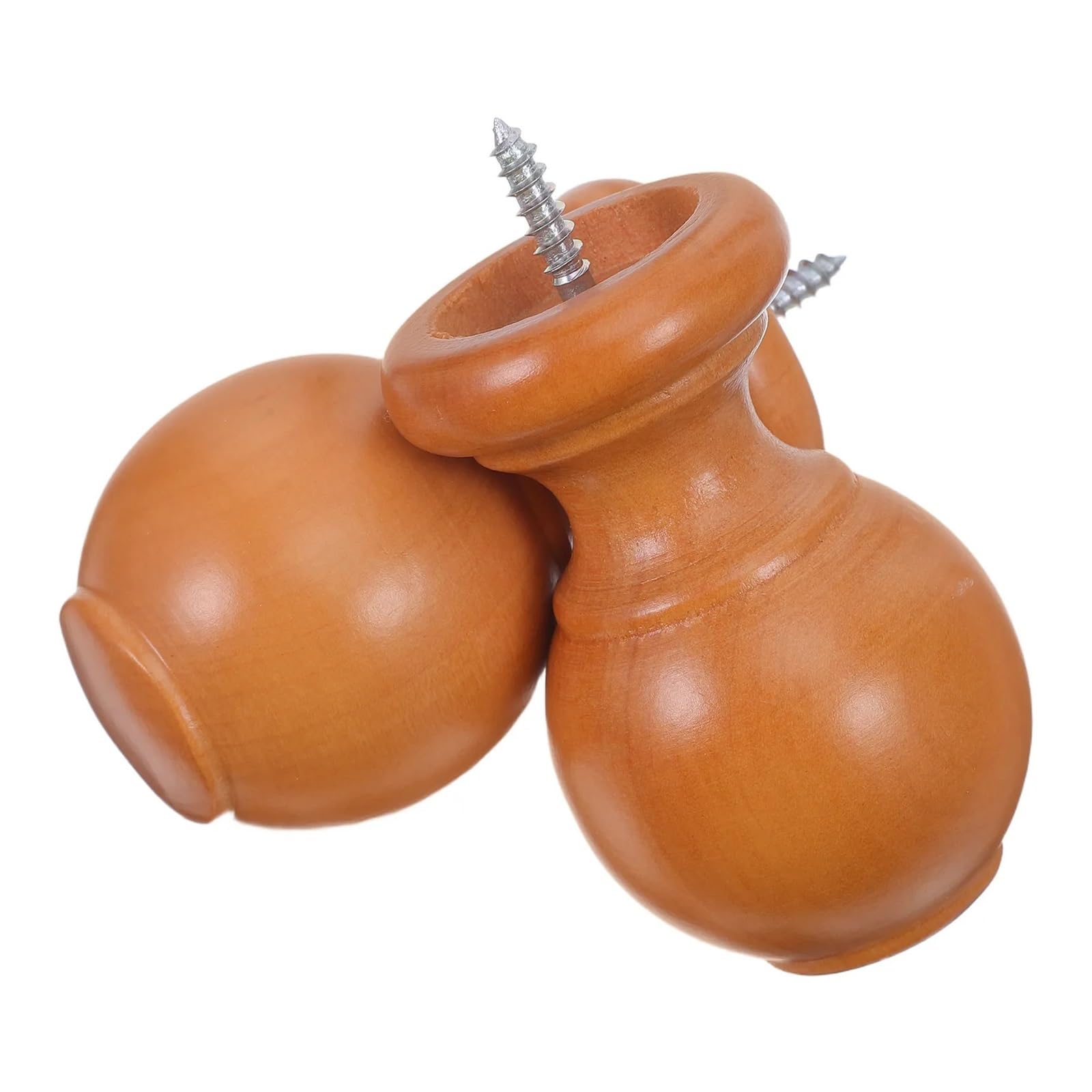 Lot de 4 embouts de tringle à rideaux en bois pour tringle à rideaux - Tête romaine pour tringle à rideaux de 29 mm de diamètre