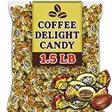 Coffee Candy Bulk, 1.5 Lb Coffe Delight Hard Coffee Candy, Made with Real Colombian Coffee, Individually Wrapped Coffee Flavored Candy Snack, Gluten Free Coffee Treat for Office