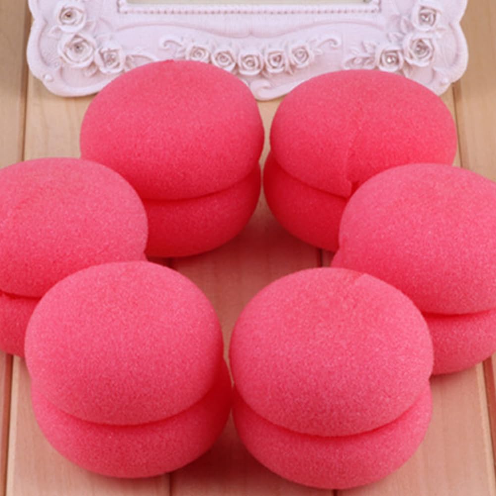 FRCOLOR 24Pcs Foam Hair Rollers 4 Sets Hair Curler Yellow Sponge Sleep Curl Red Mushroom Foam Curlers for Women