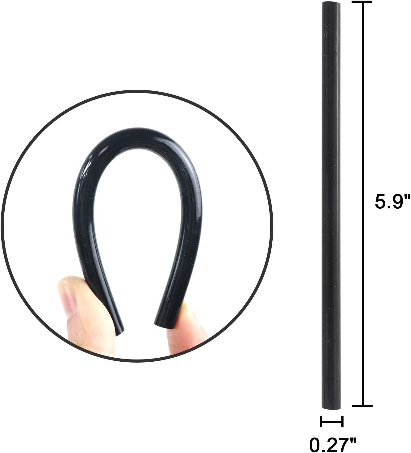 Mini Glue Gun Sticks 5.9" Long 0.27" Dia, T TOVIA 60 Count Transparent Hot Glue Gun Refill Sticks, All-Purpose Dual Temp Glue Sticks -