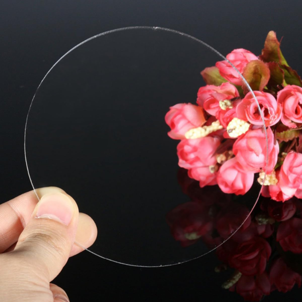 GANAZONO 50pcs Round Acrylic Circle Blanks Smooth Surface and Sturdy Design, for Displaying Cakes and Multi-Function Cake Plates, Not Easy to Deform Acrylic Sheets