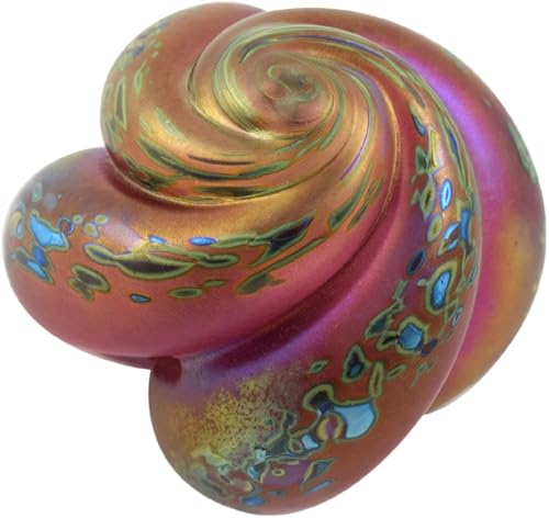 Escultura de pisapapeles de vidrio soplado remolino náutico hecho en Estados Unidos (rubor rosa)