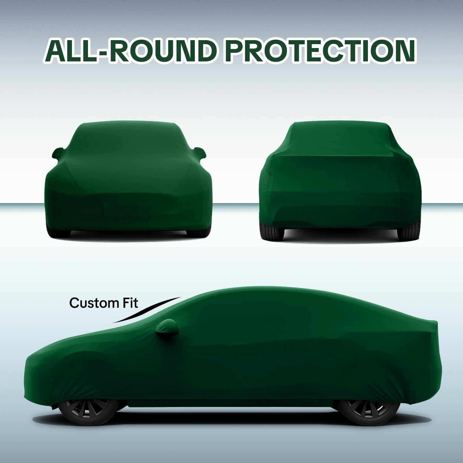 WinPower Indoor Car Cover Fit Sedan 193-206 Inch Soft Stretch Breathable Dustproof Scratch Protection Elastic Full Cover for — view 5