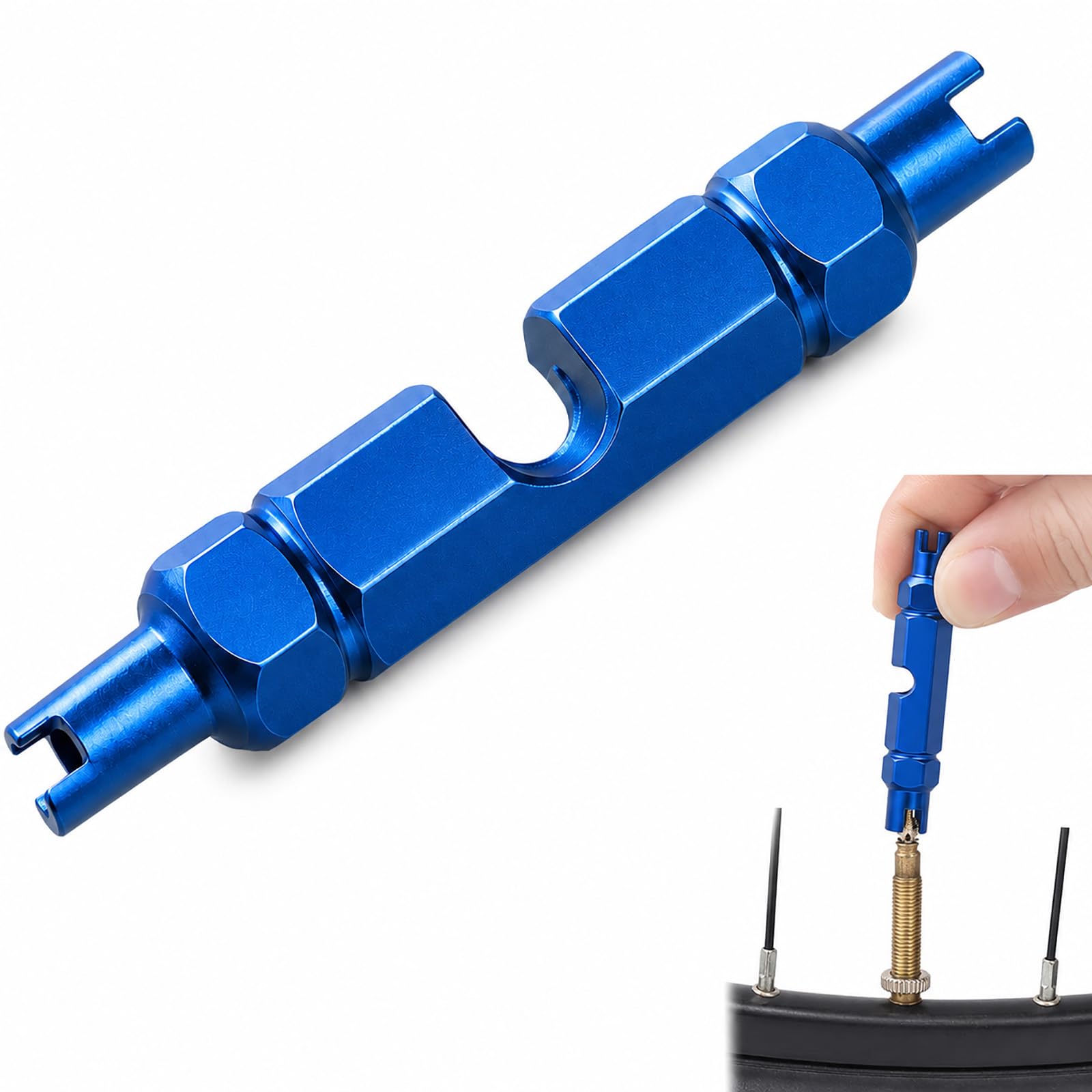 KinetiCore Valve Core Remover Tool Kit for Bikes, Aluminum Alloy Bicycle Valve Extender Wrench, Presta and Schrader Valve Core Removal Tool for Tubeless and Road Bikes