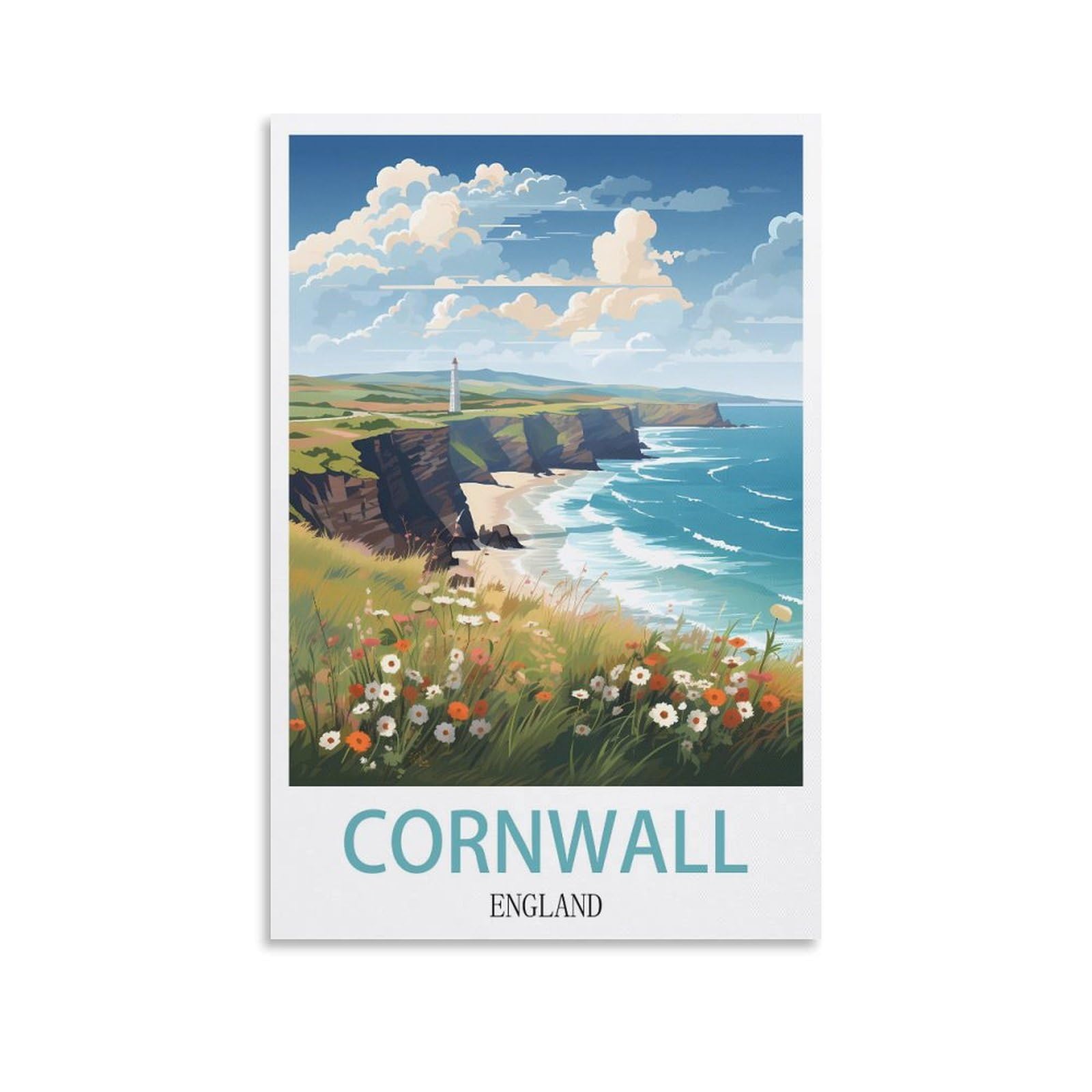 Metal Sign Tin Sign,Cornwall Englands,Cave Signs Art Plaque Poster Wall Decor for Home Kitchen Bar Club Coffee Shop Orchard Decoration 15x30cm