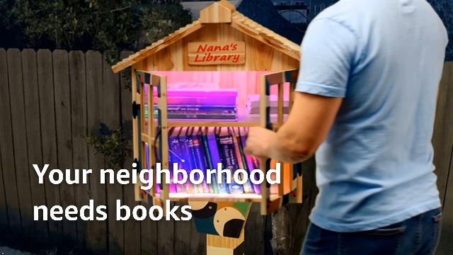 Amcortn Little Library Box Outdoor Free Library Kit, Updated