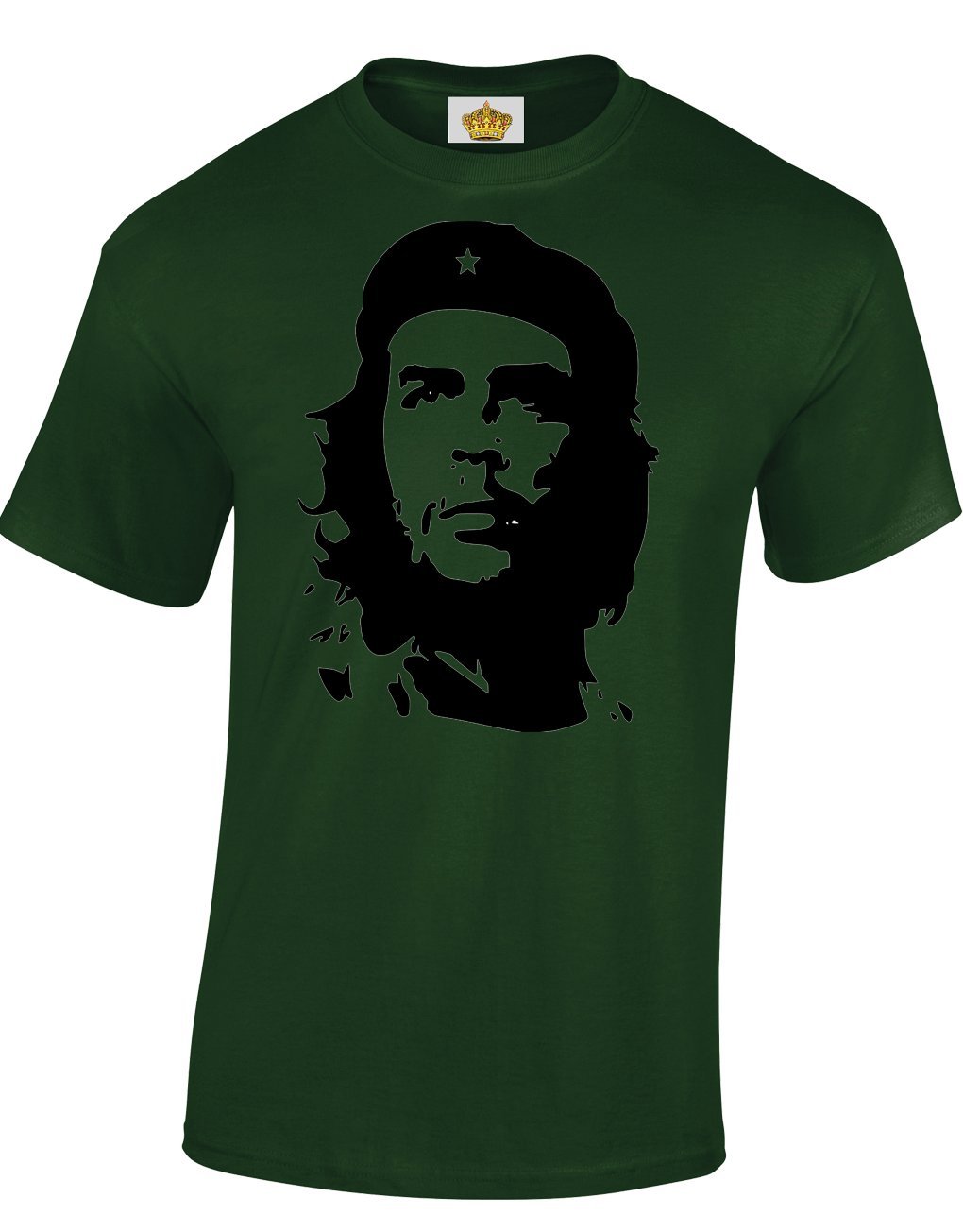 Crown Designs Men's Dark Green Che Guevara Iconic Image Novelty Gifts For & Teenagers T-Shirts Tops - /Large