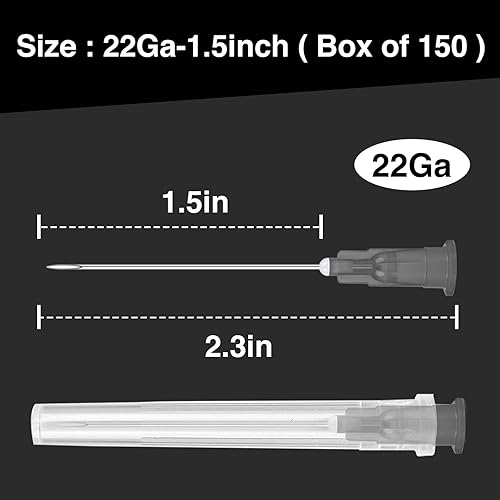 Miniatura 2 de Paquete de 150 unidades de cerradura Luer de 22 Ga y 1.5 pulgadas, accesorios de laboratorio, accesorios de dispensación industrial, empaquetados