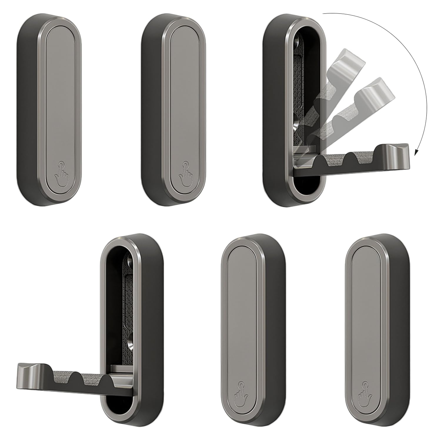 XSGTZMJ 6PCS Folding Coat Hooks, Heavy Duty Wall Hooks Made of Zinc Alloy, Foldable Wall Hooks for Hanging Coats, Scarves, Hats, Bathrobes, Keys, Bags