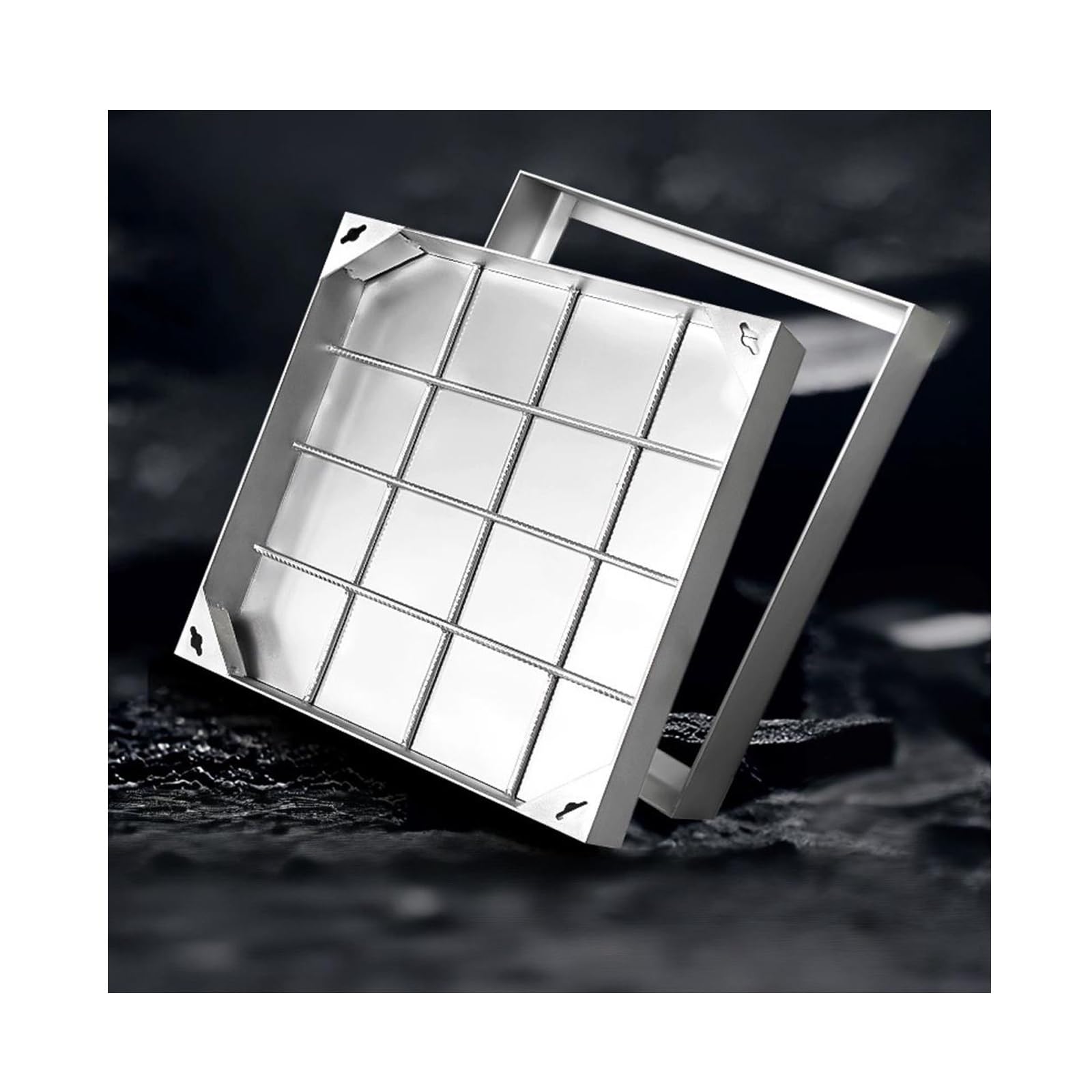 GJMSSMY Robust Stainless Steel Manhole Covers, Invisible Design, Heavy-Duty Septic Tank Covers for Outdoor Patio, Garden, Garage (5cm, 90x90cm/35.4x35.4in)