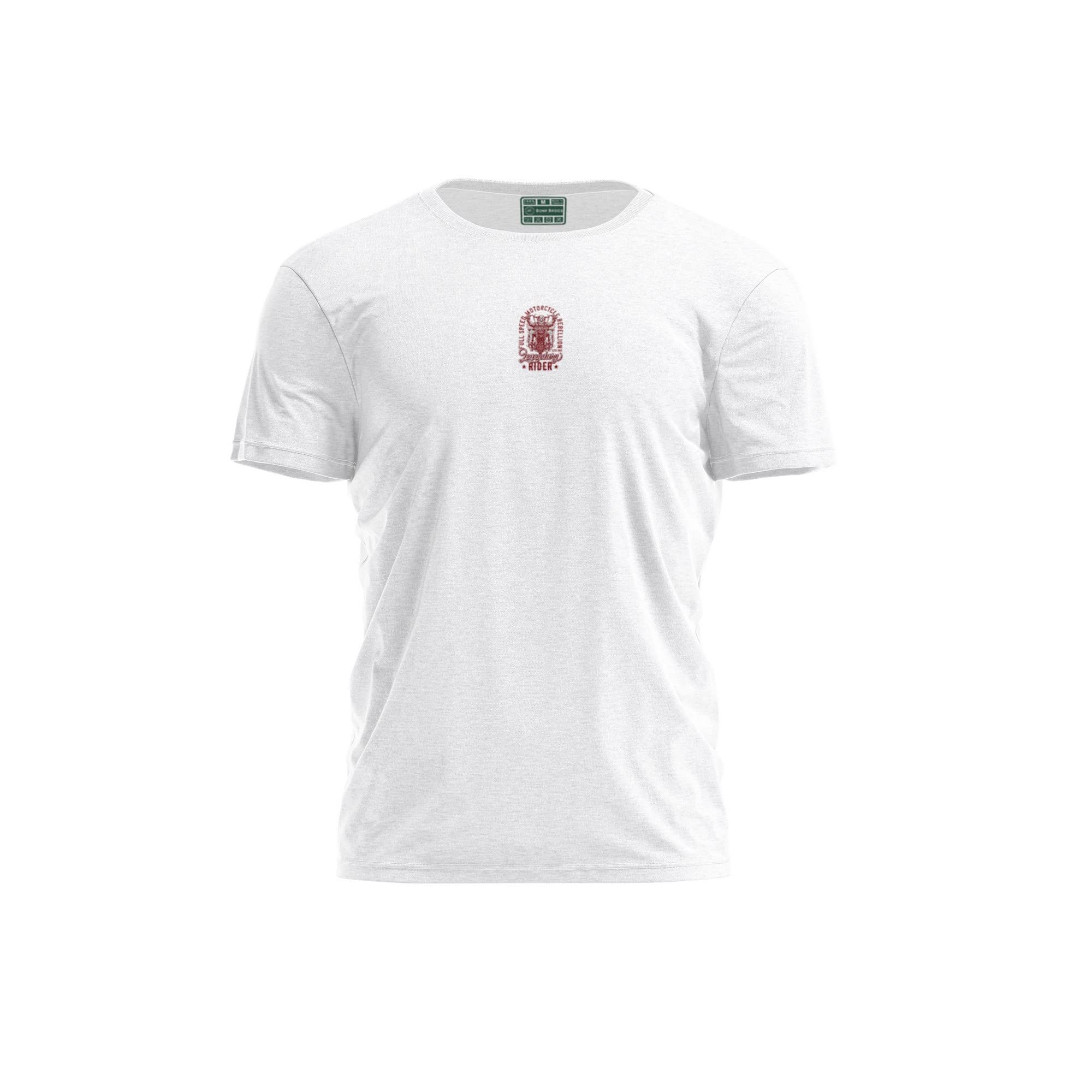 Bona Basics, Digitally Printed, Men's Basic T-Shirt,%100 Cotton, White, Casual, Men's Tops, Size: S