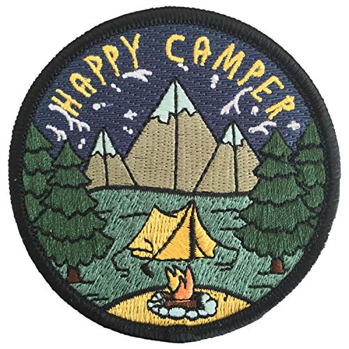 O'Houlihans - Happy Camper Patch - Adventure Travel Hiking Camping Patch - Iron on Patch