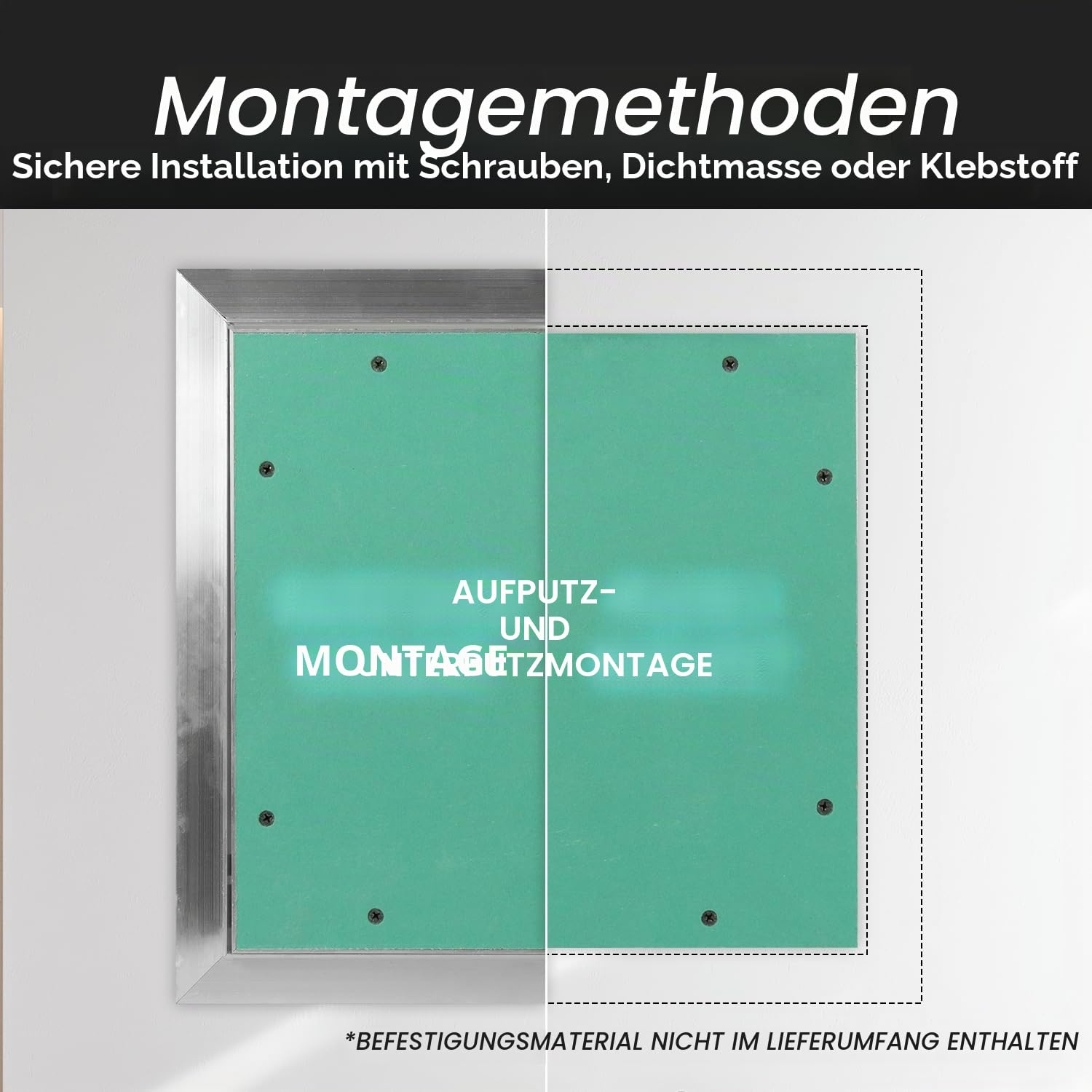 Repa Market Revisionsklappe Trockenbau 40x40 cm – Aluminium Revisionsklappe Trockenbau für Wand & Decke – Befliesbare Wartungsklappe mit Push-Click – Zugangsklappe für Sanitär, Installation & HLK