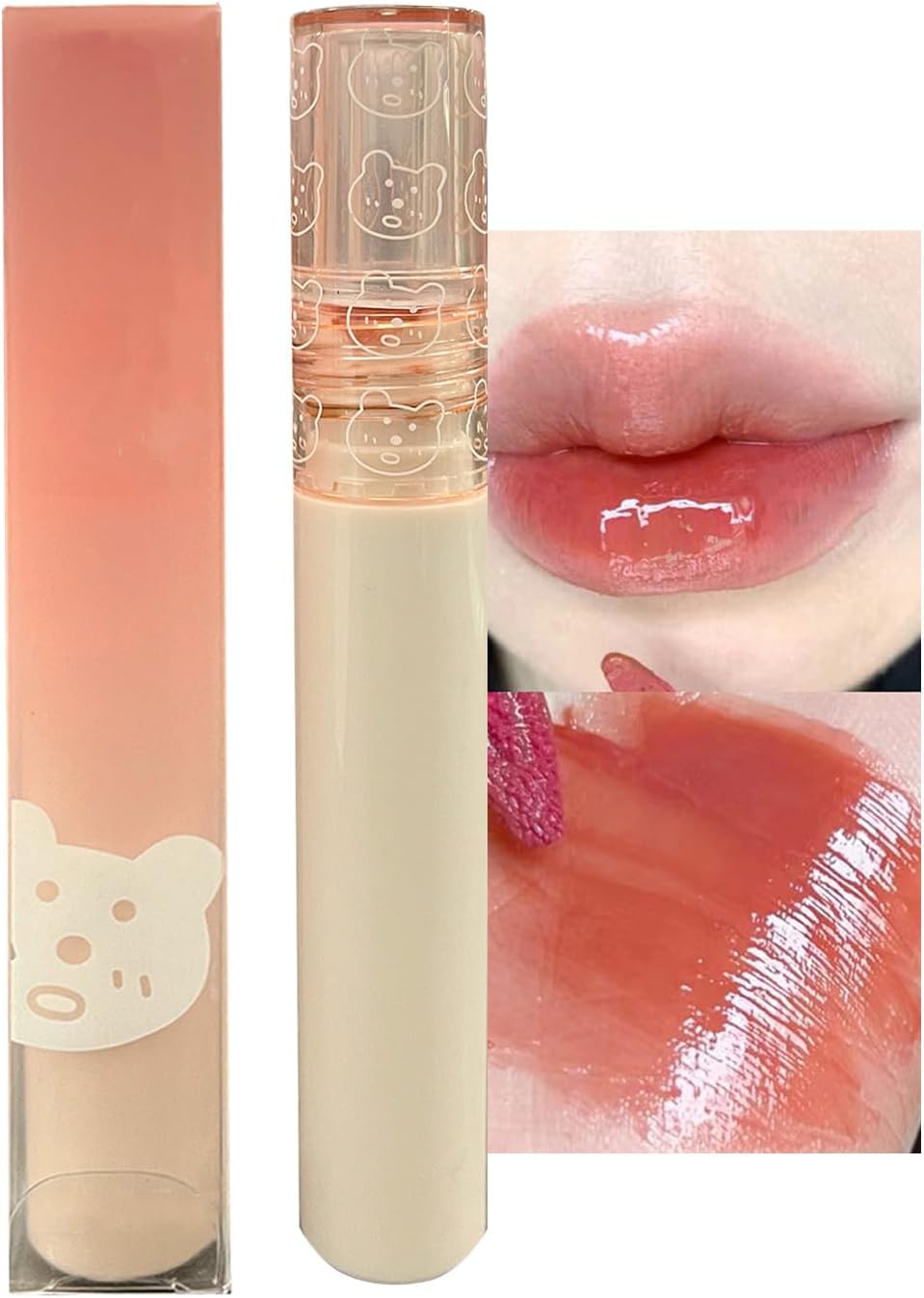 KWOLYKIMGlass Water Lifter Gloss, Hydrating Lip Gloss, Plumping Water Gloss Lip Gloss Moisturizing Sweet Lip Glaze Snow Pink
