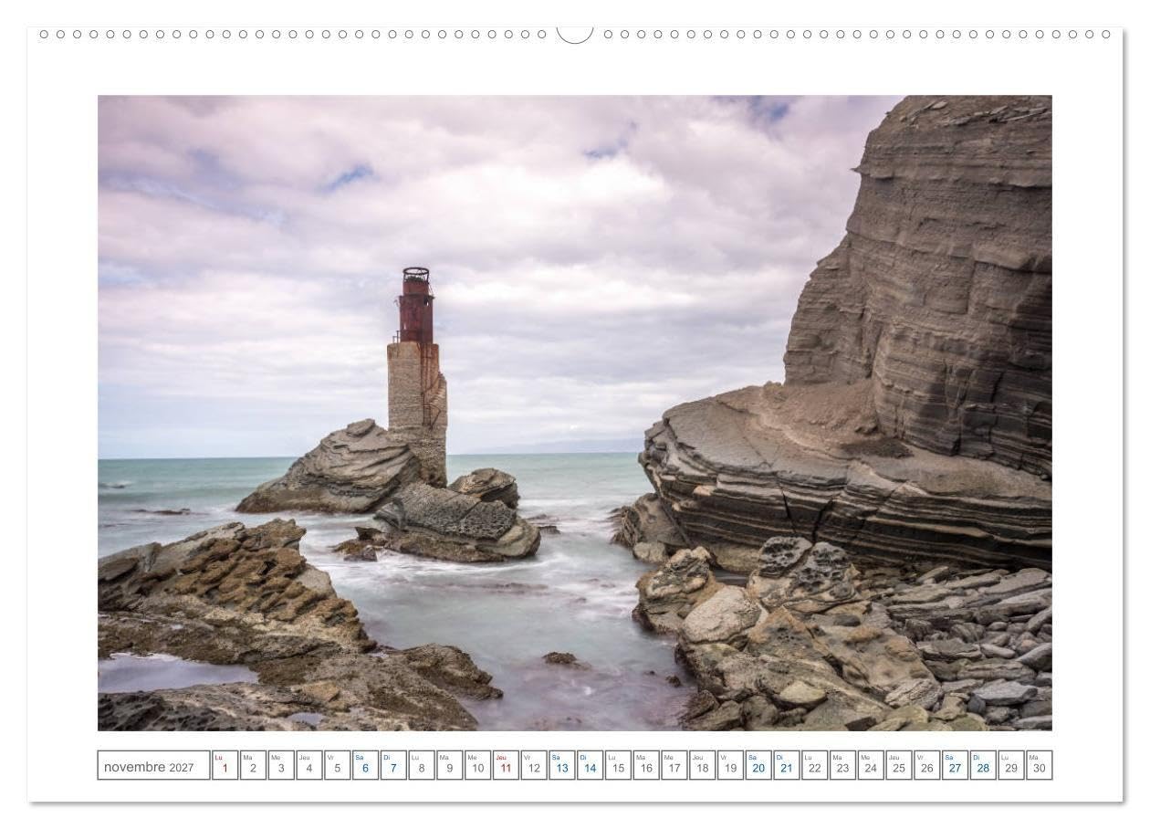 Phares de Nouvelle-Zélande (Calendrier mural haut de gamme 2027 DIN A2 vertical), CALVENDO calendrier mensuel: Les plus beaux phares de la côte néo-zélandaise.