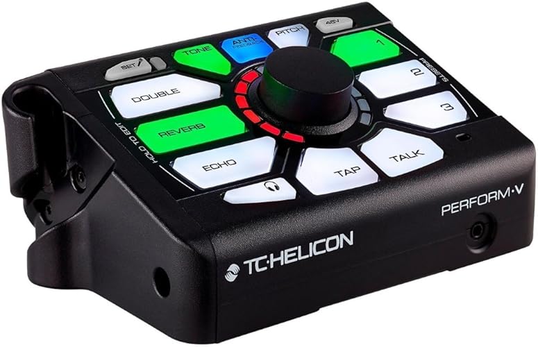 Soporte de micrófono y procesador vocal TC Helicon PERFORM-V Ultimate para un sonido de estudio de calidad rápido y fácil con efectos expandibles