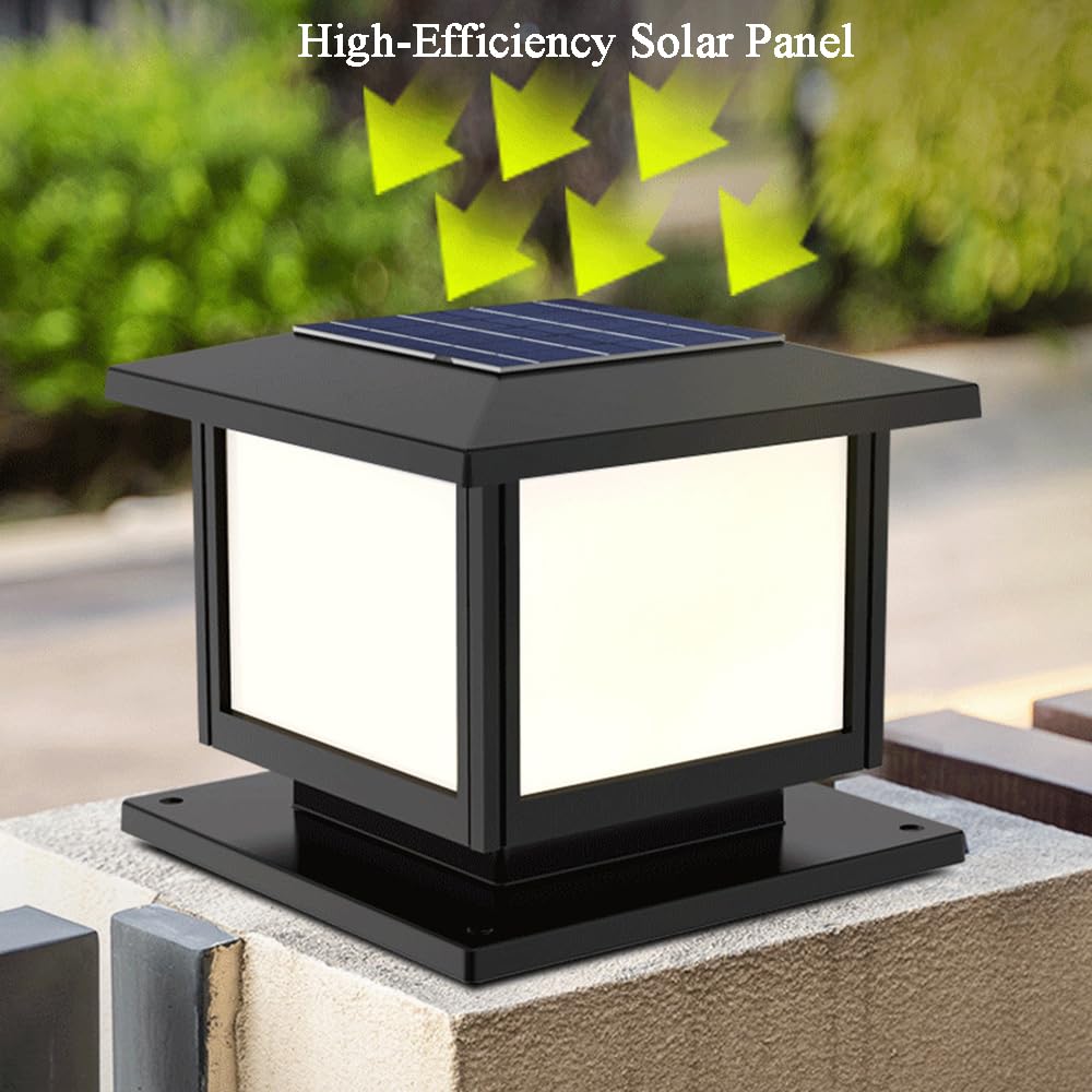 Minimalistyczna czarna zewnętrzna lampa solarna, idealna na