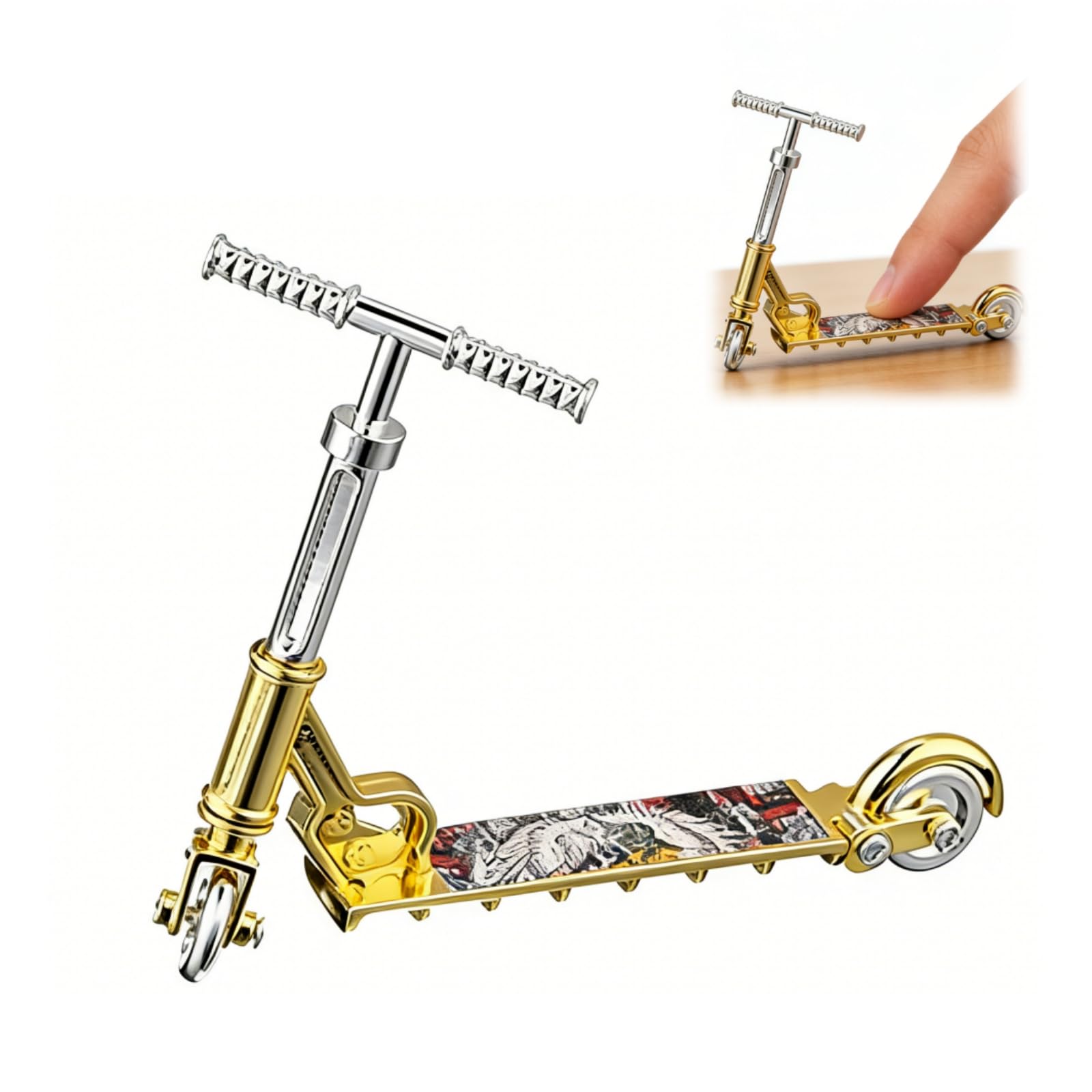1 Pc Gold Mini Two Wheel Toys, Tiny Fingerboard Scooters, Mini Finger Skateboards Toy, Finger Bike Scooter - Image 6