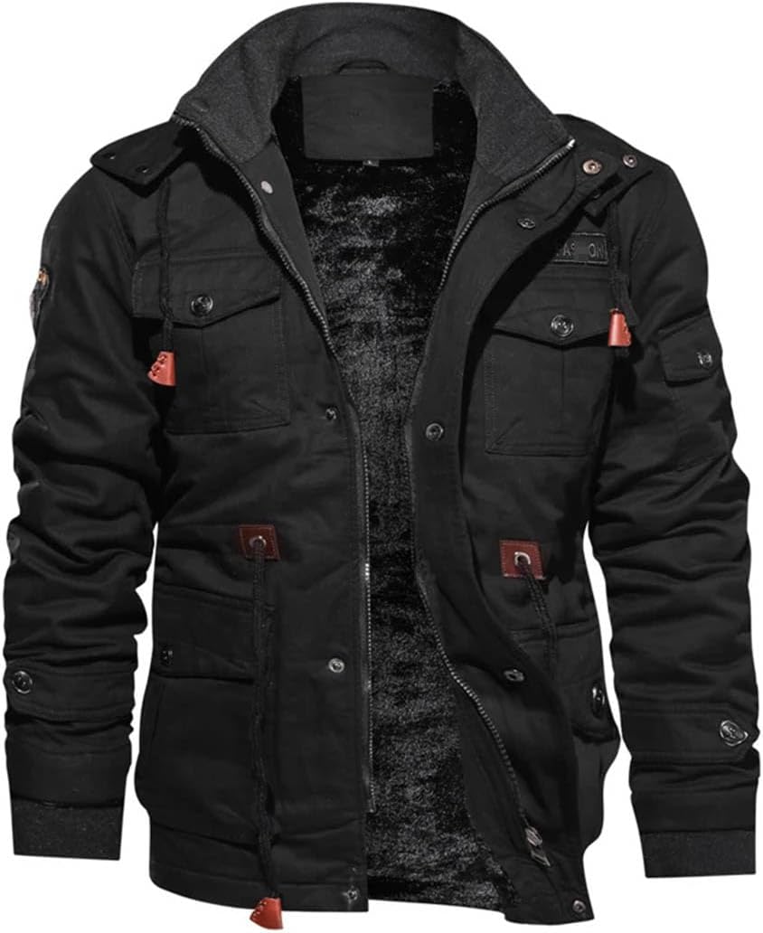 Mens Fleece Winter Jackets Coats Thick Warm Hooded Thicker Outerwear Male Military Jackets Parkas