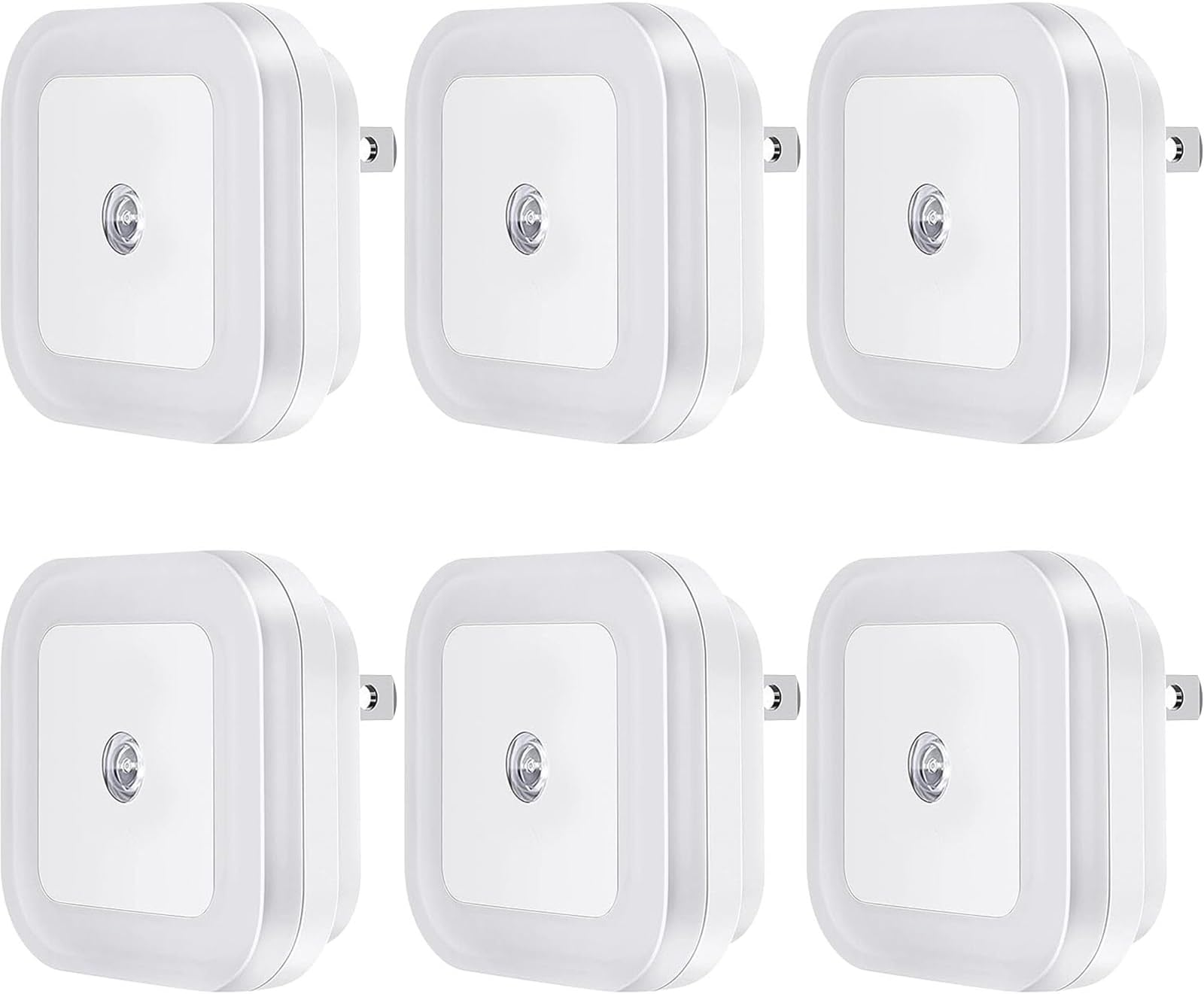 0.5W Plug-in LED Night Light Lamp with Dusk to Dawn Sensor, Daylight White, 6-Pack