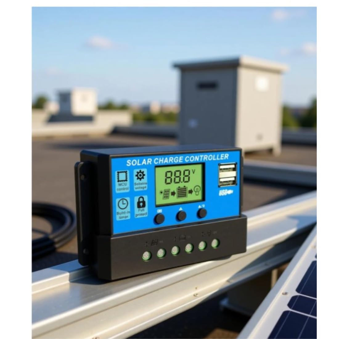 10A 12V to 24V Solar Charge & Panel Controller,Intelligent Regulator with Dual USB Port 5V Light Timer Control and LCD Display | Intelligent Regulator with Dual USB Port 5V Light Timer Control-image-32