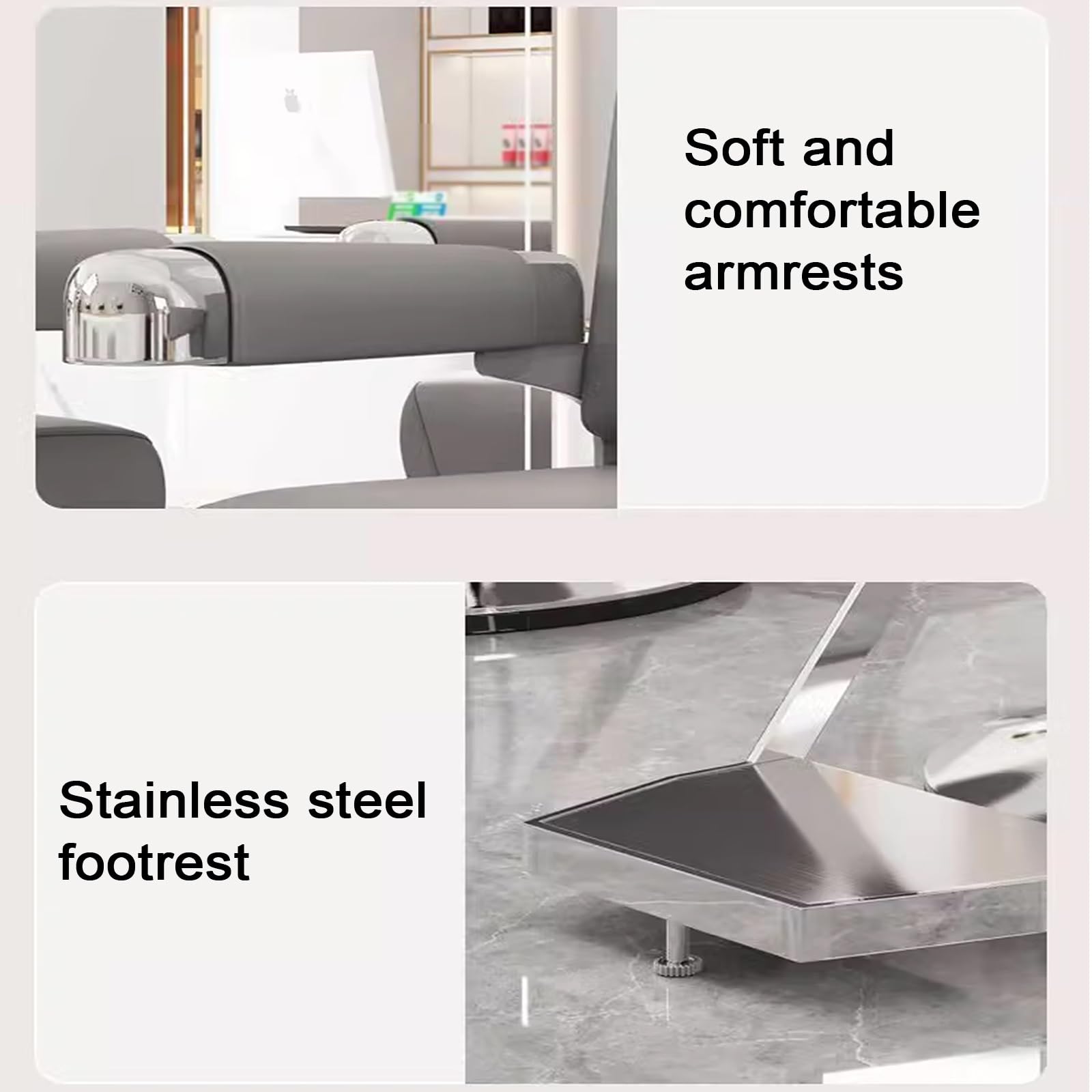 Sillas de barbero, Silla de barbero Profesional con rotación de 360°, Ajuste hidráulico de Altura, Cuero sintético PU, cojín de Esponja, Base galvanizada barberías, Salones d