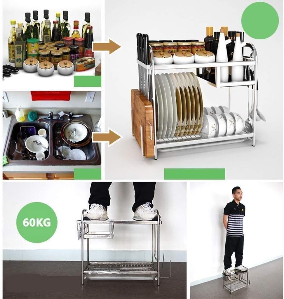 Dish Rack Kitchen Storage Dish Draining Rack Dish Drainer Rack Stainless Steel Kitchen Rack Sink Dish Rack Drain Bowl,
