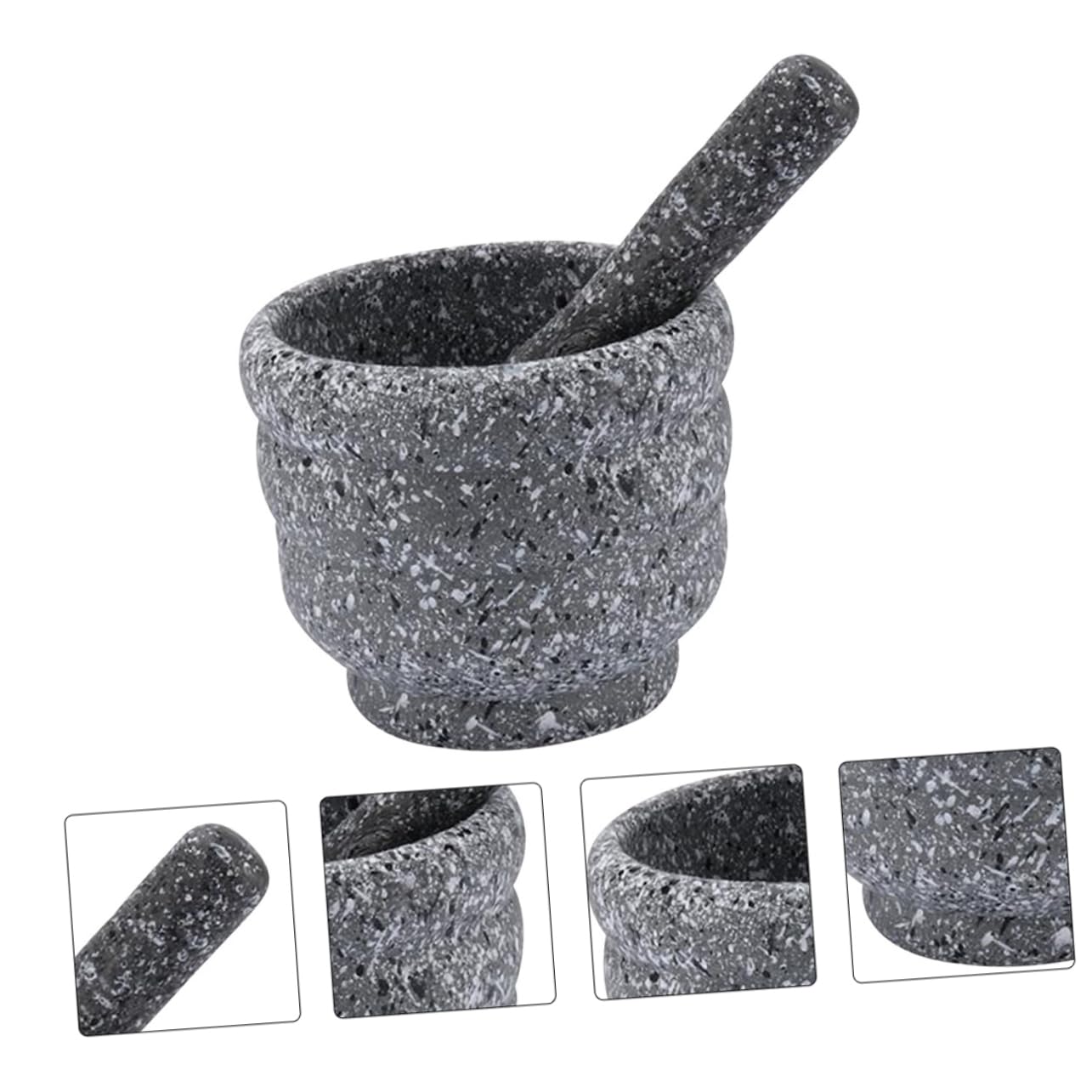 5 in 1 Spice and Medicine Grinding Tool Marble Bowl for Garlic Medicine Easy to Clean