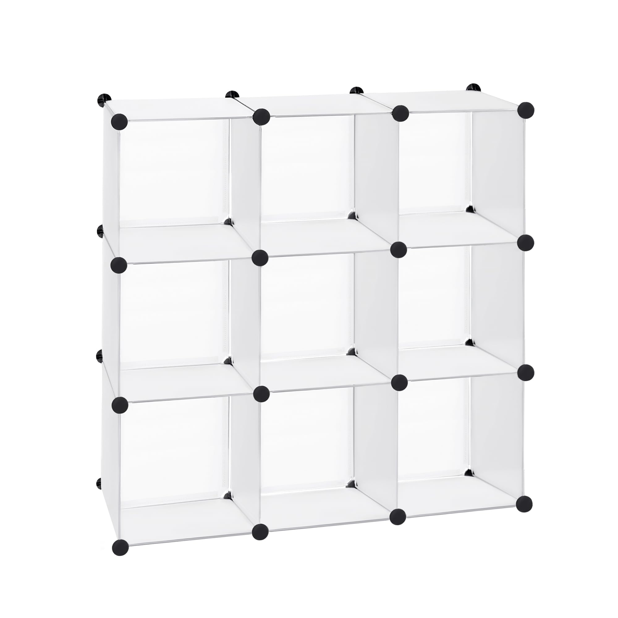 T-LoVendo Armario Modular Cubos. Estantería Zapatero plástico Blanco. Fácil Montaje. Librería Moderna. Ahorra Espacio. Salon, baño, Cocina. 9 Cubos