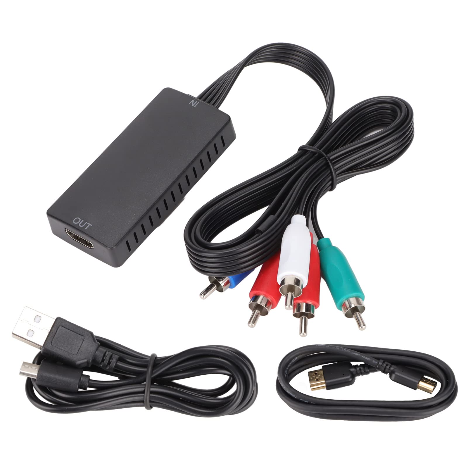 Convertidor de Componente a HDMI, Adaptador de Interfaz Multimedia YPbPr a HD, Convertidor AV 1080P, Compatible con Dispositivos Fuente YPbPr para HDTV, Monitor, Proyector, Etc.
