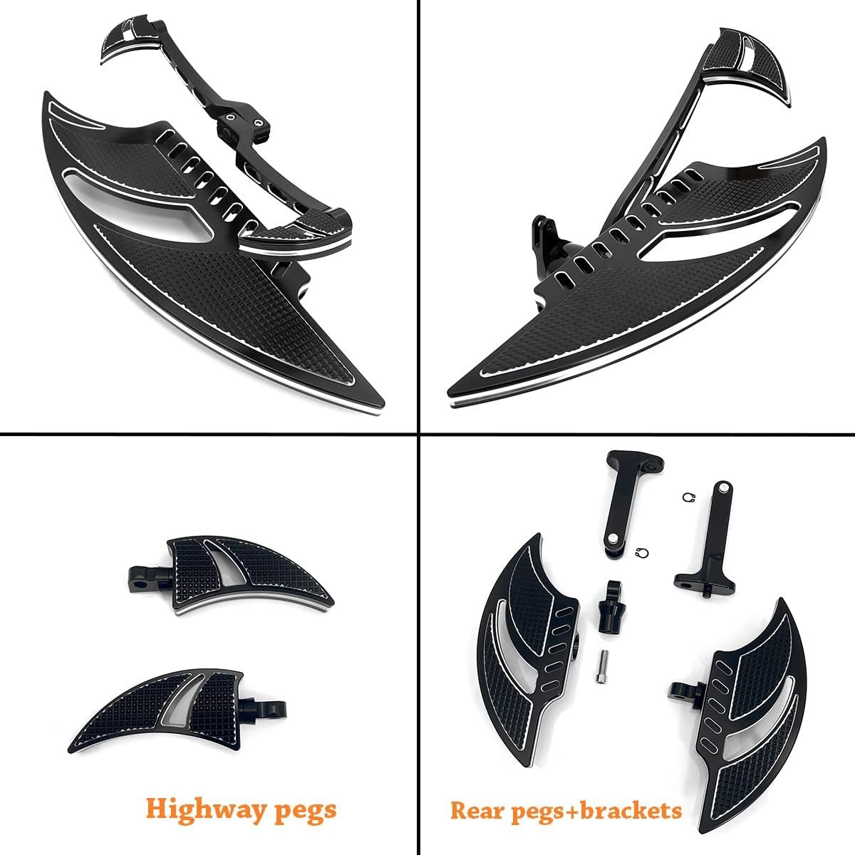 2008-2013 Roadking flhr black floorboards passenger footboards Shifter levers for Harley Electra Glide Road Glide Ultra FLTRU Foot boards highway pegs